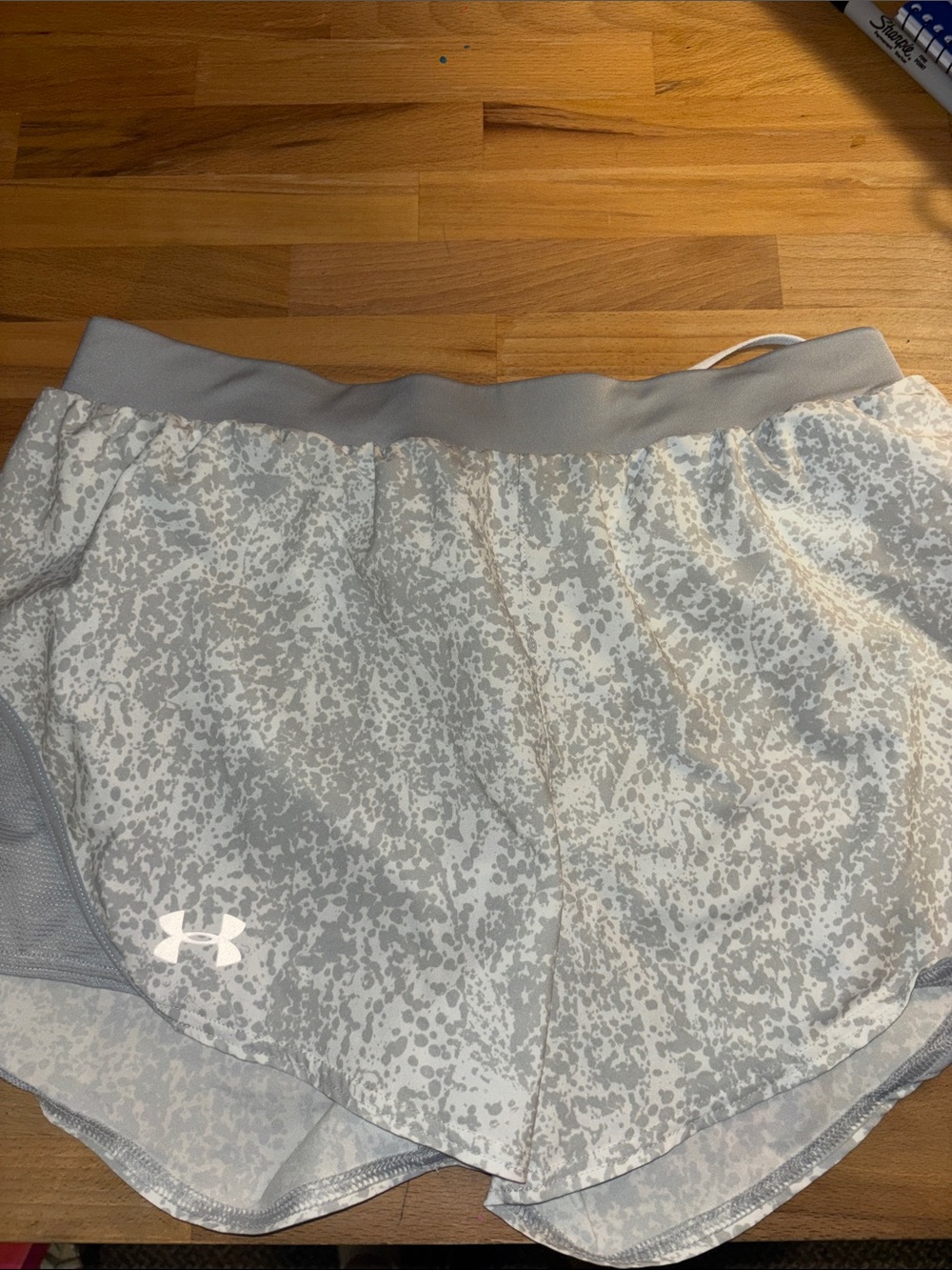 Under Armour Light Gray and White Athletic Shorts